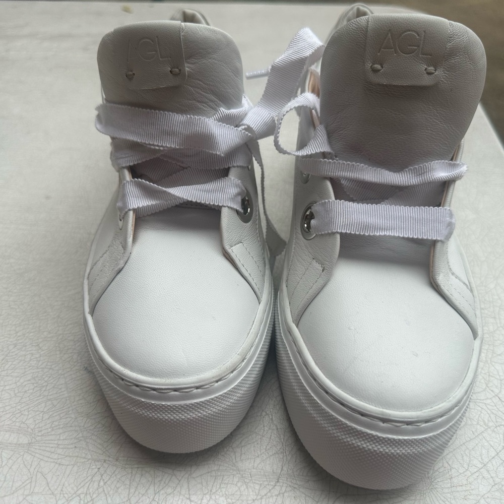 AGL White Leather Sneakers